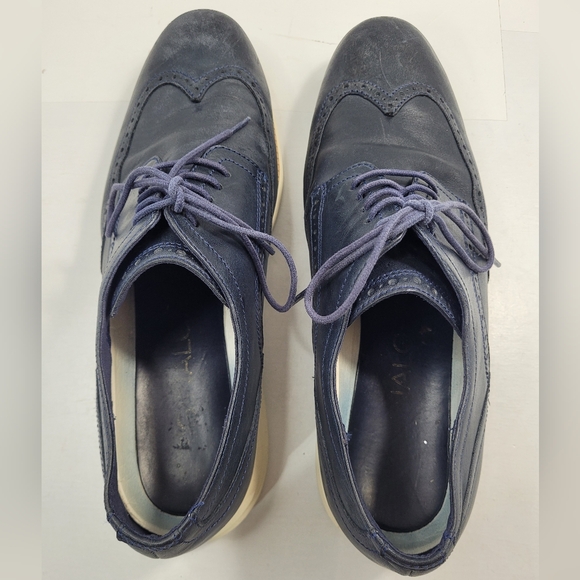 COLE HAAN ORIGINAL GRAND MEN SIZE 11.5M BLUE CASUAL WINGTIP OXFORD SHOES C30563 - Picture 8 of 15